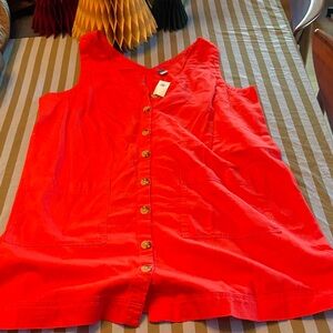 Old Navy Bright Red Sleeveless Button-Down dress